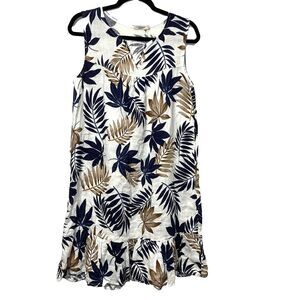 Lungo L Arno Dress Large Linen Sleeveless Italian 100% Linen Lagenlook Bohemian